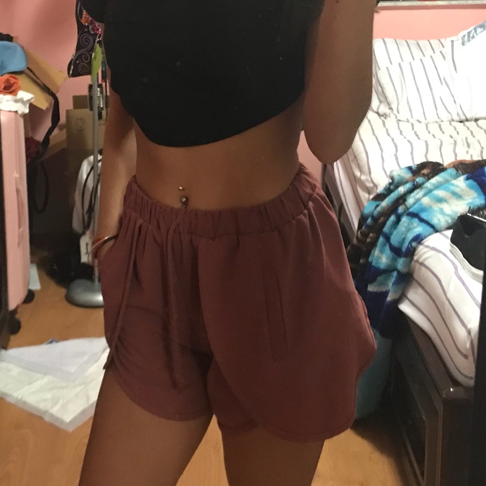 Red Overlap Shorts
